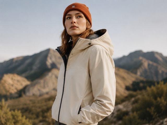 A shell jacket in the open air